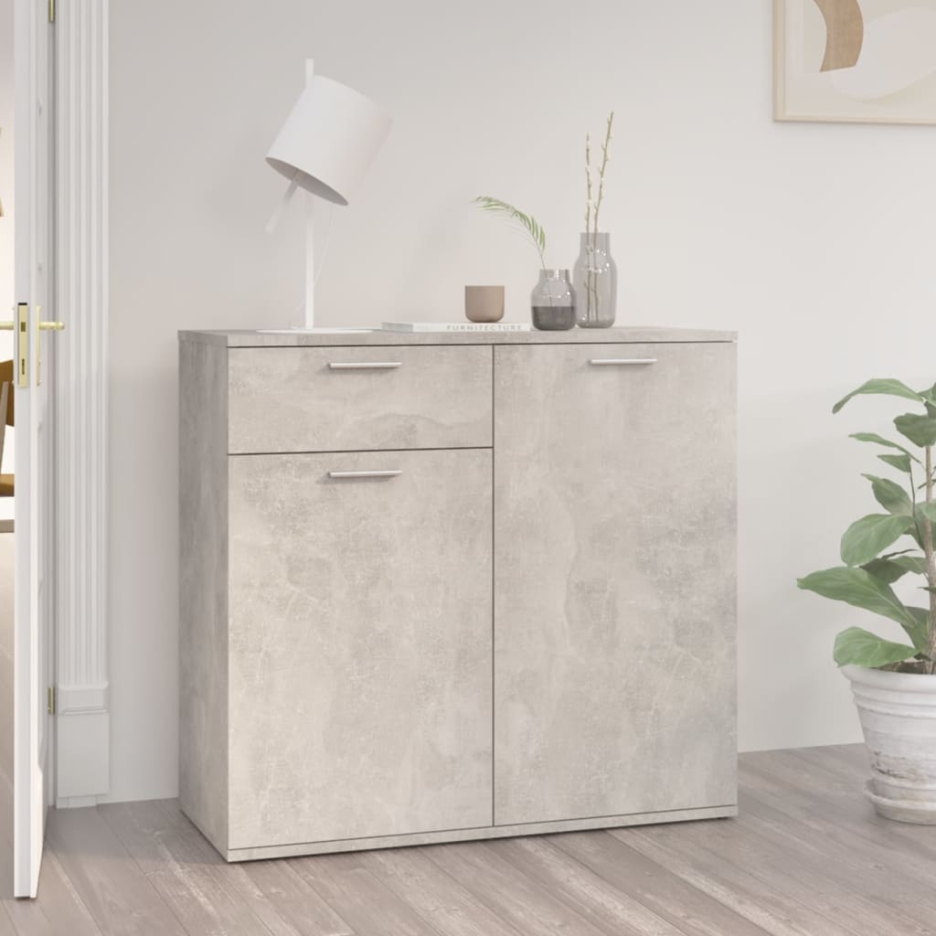 Credenza Grigio Cemento 80x36x75 Cm In Legno Multistrato - Image 2