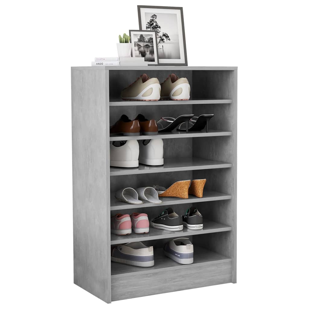 Scarpiera Grigio Cemento 60x35x92 Cm In Truciolato