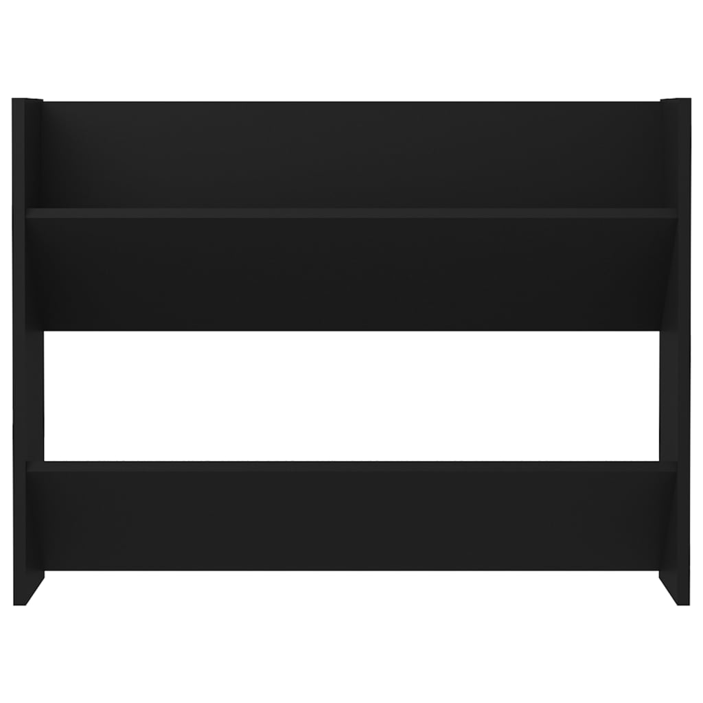 Scarpiera A Muro Nera 80x18x60 Cm In Legno Multistrato