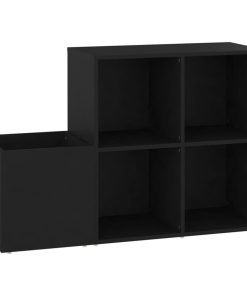 Scarpiera Da Ingresso Nera 105x35,5x70cm In Legno Multistrato