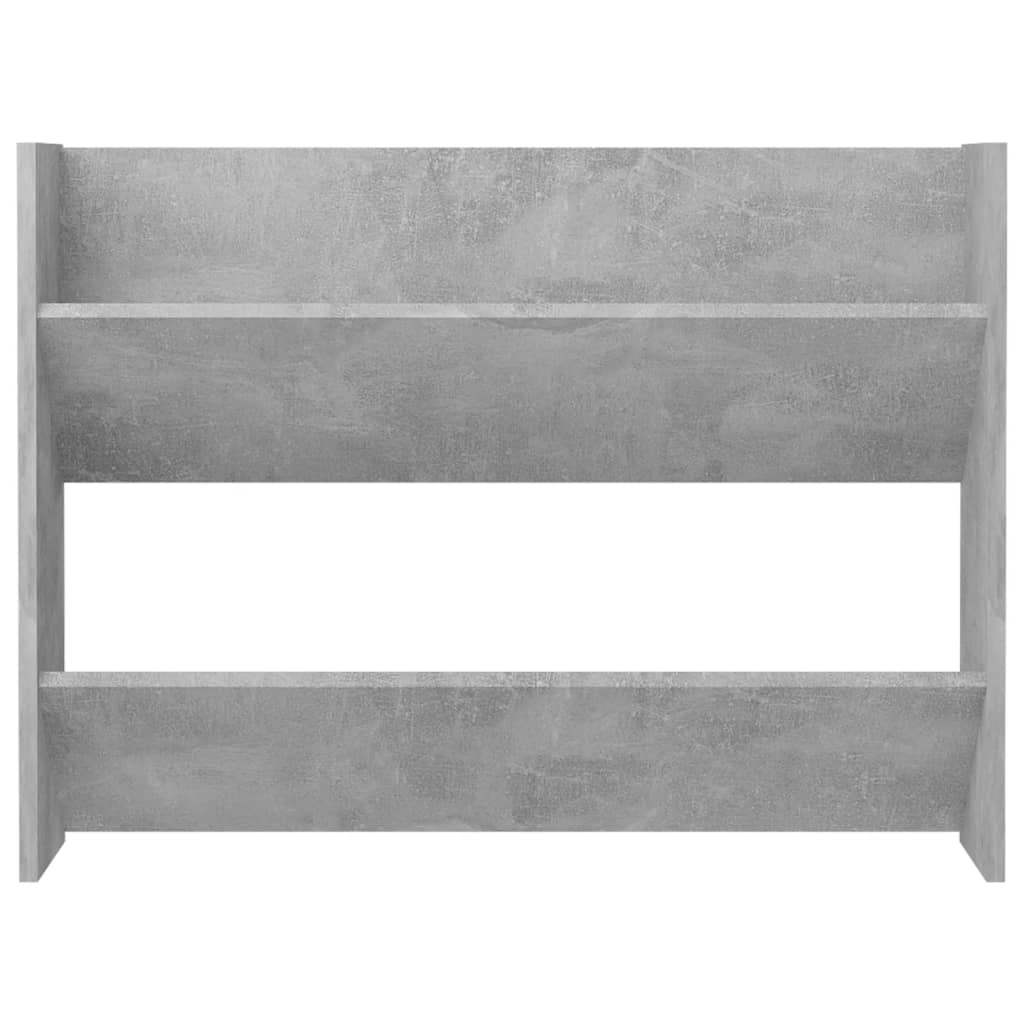Scarpiera A Muro Grigio Cemento 80x18x60cm In Legno Multistrato