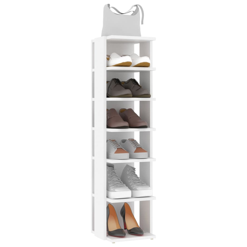 Scarpiera Bianca 27,5x27x102 Cm In Legno Multistrato - Image 3