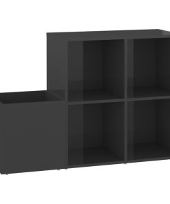 Scarpiera Ingresso Grigio Lucido 105x35,5x70 Legno Multistrato
