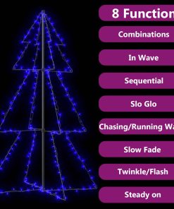 Albero Di Natale A Cono 200 Led Per Interni Esterni 98x150 cm