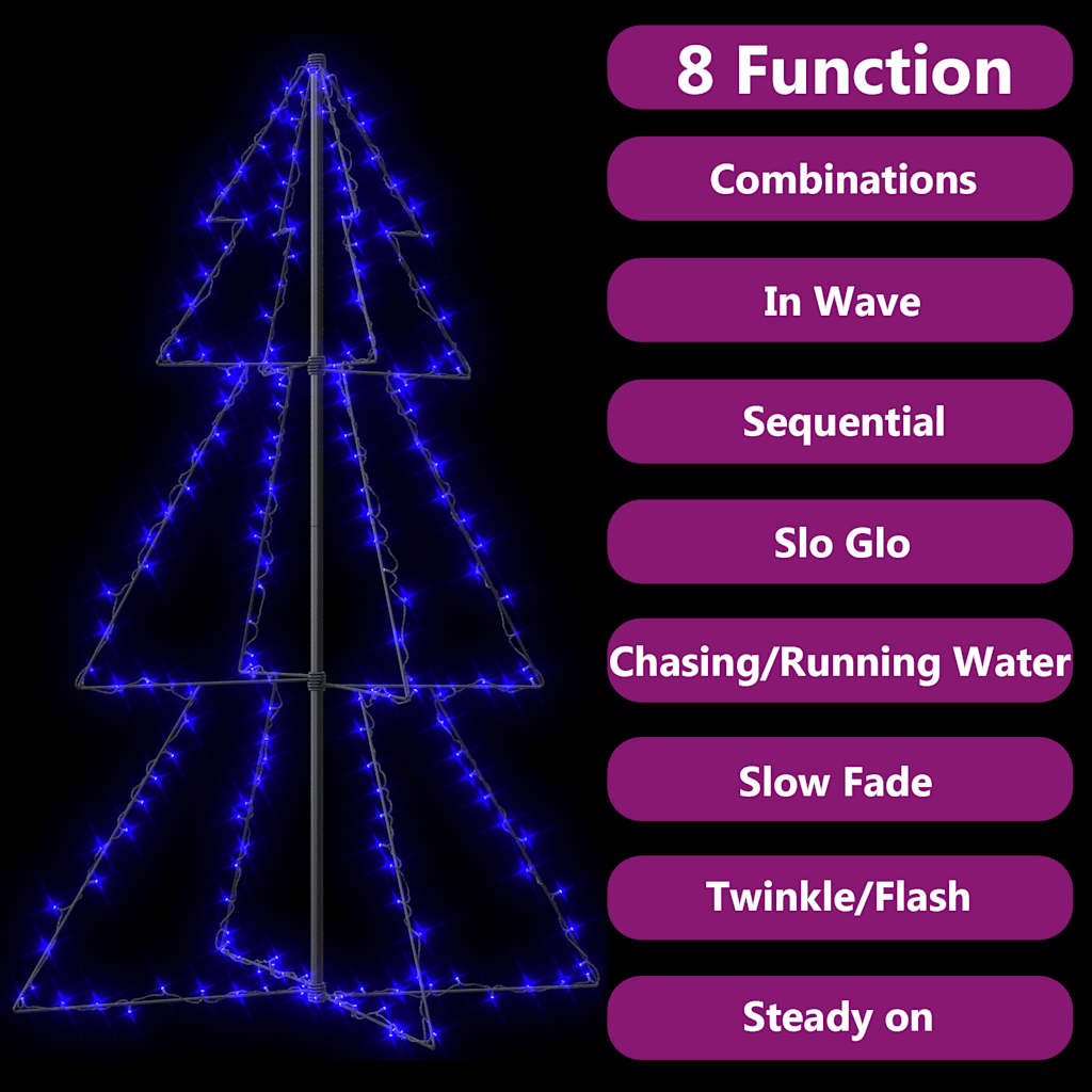 Albero Di Natale A Cono 200 Led Per Interni Esterni 98x150 cm