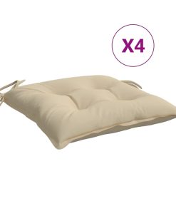 Cuscini Per Pallet 4 Pz Beige 50x50x7 Cm Tessuto Oxford
