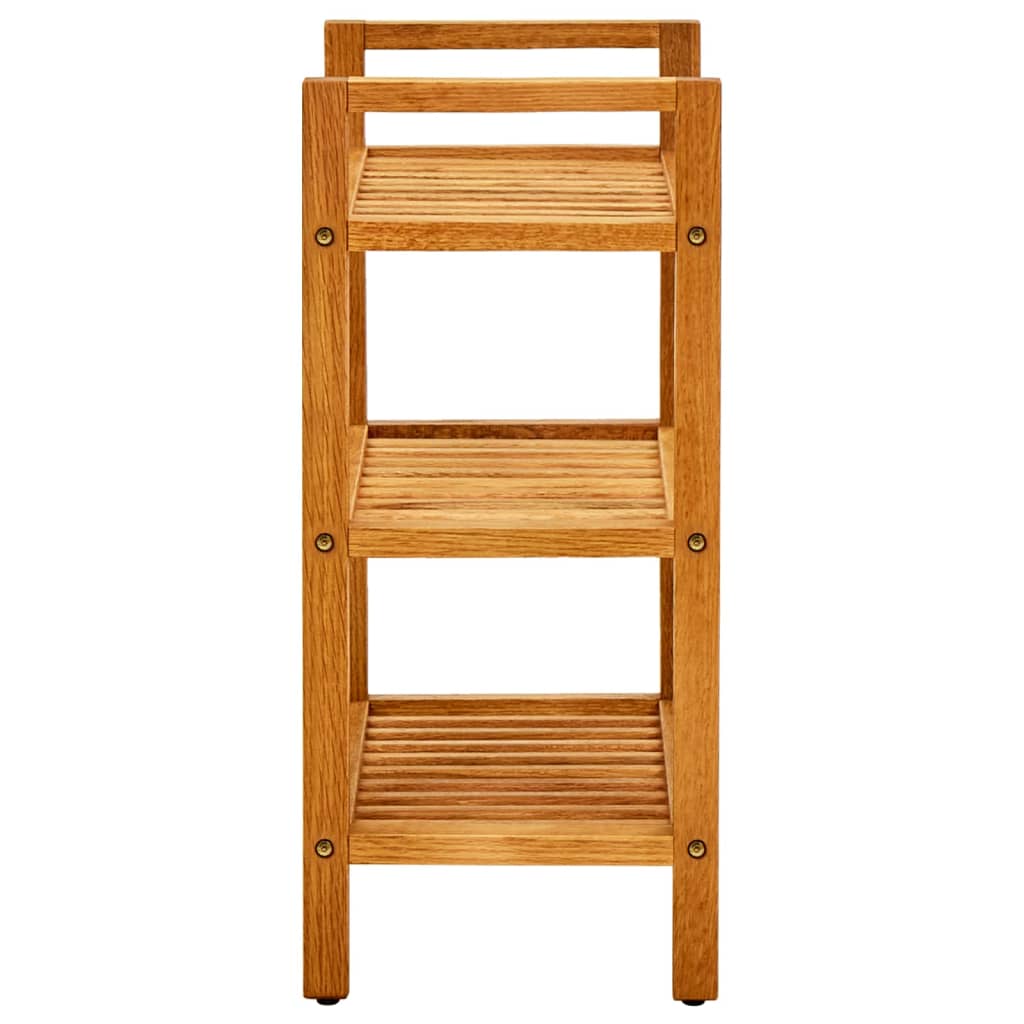Scarpiera Con 3 Ripiani 50x27x60 Cm In Legno Massello Di Rovere - Image 3