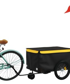 Rimorchio Da Bici Nero E Giallo 30 Kg In Ferro