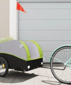 Rimorchio Da Bici Nero E Verde 45 Kg In Ferro