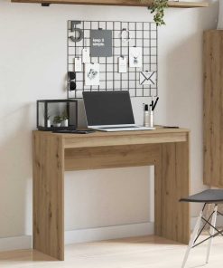 Scrivania Rovere Artigianale 90x40x72 Cm In Legno Multistrato