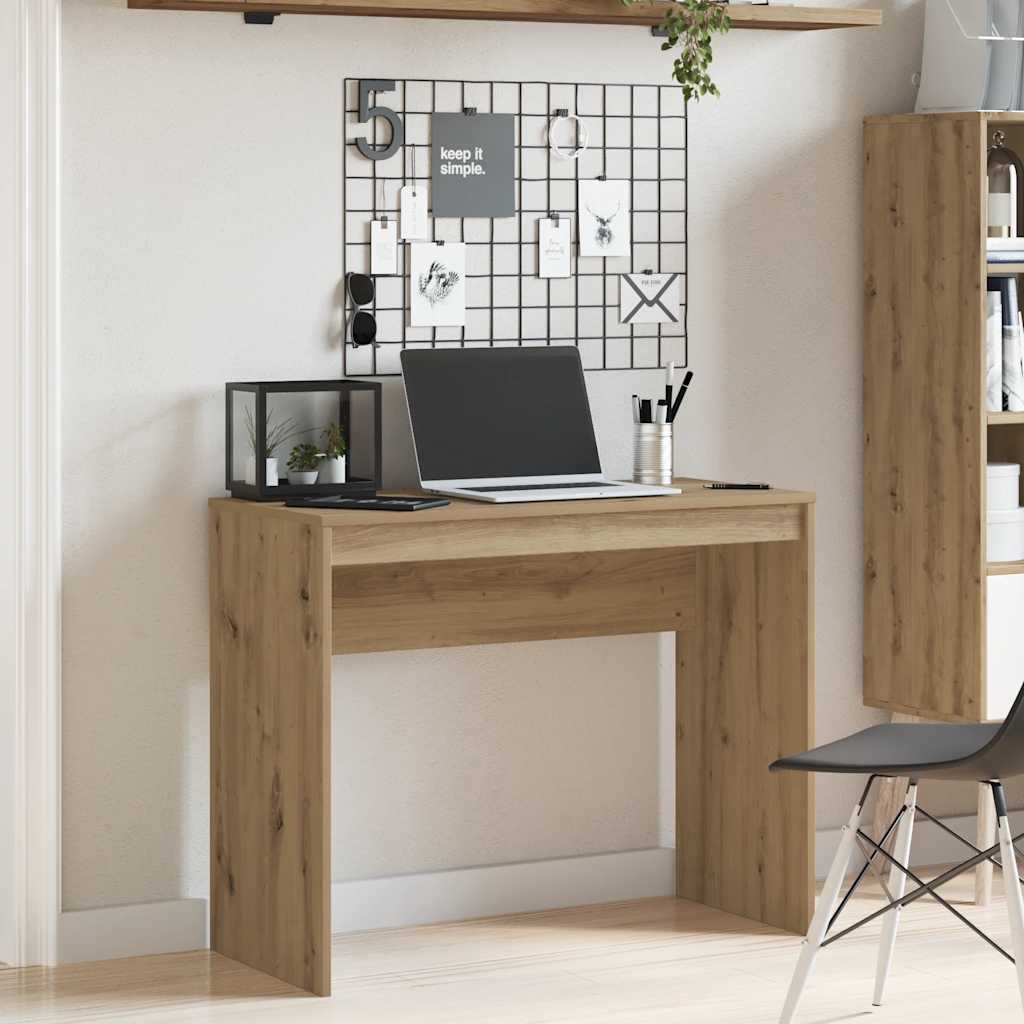 Scrivania Rovere Artigianale 90x40x72 Cm In Legno Multistrato