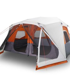 Tenda Famiglia Led 10 Persone Grigio/arancione Rilascio Rapido