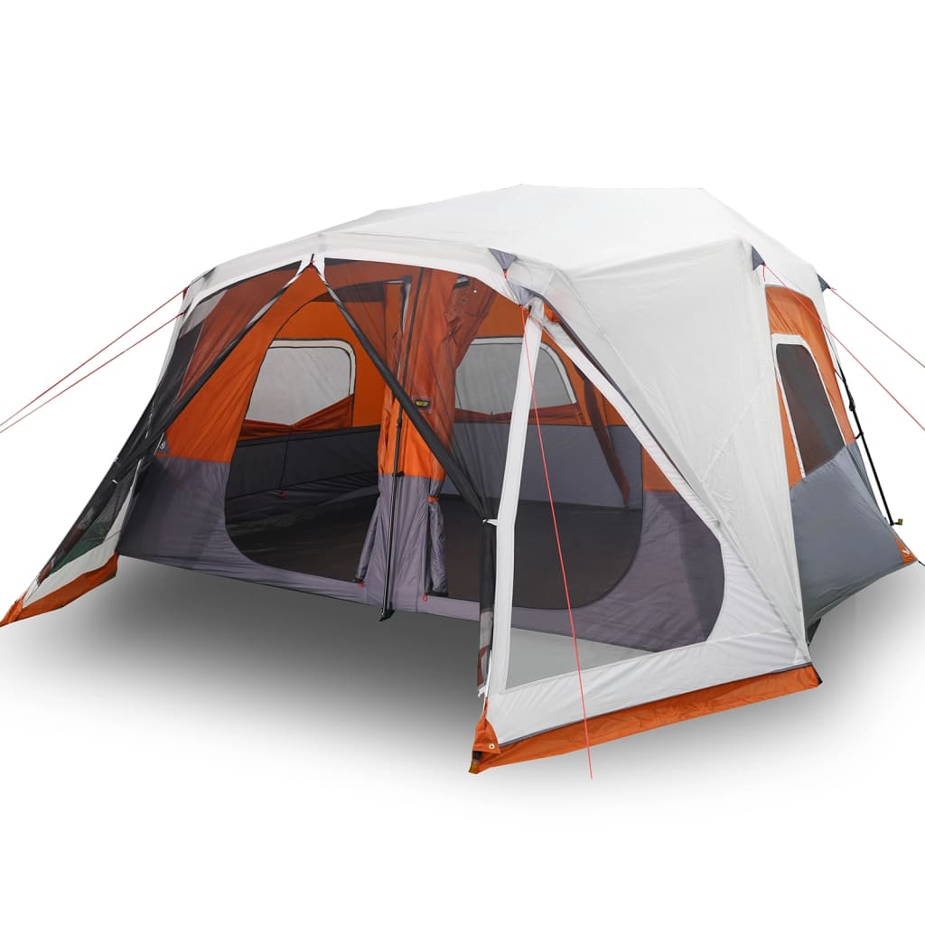 Tenda Famiglia Led 10 Persone Grigio/arancione Rilascio Rapido