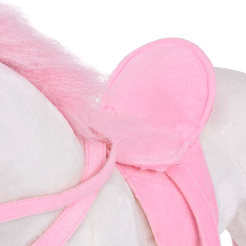 Unicorno Di Peluche In Piedi Bianco E Rosa Xxl