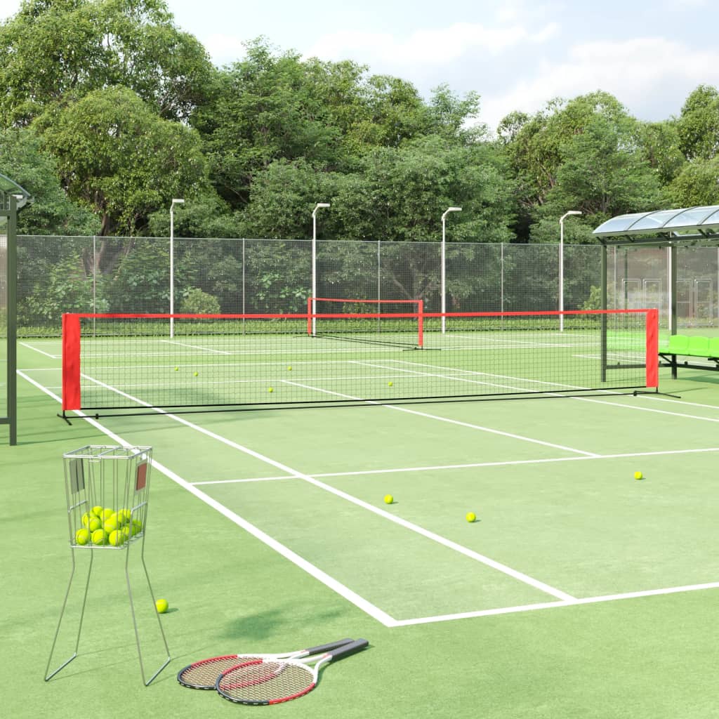 Rete Da Tennis Nera E Rossa 600x100x87 Cm In Poliestere