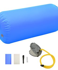 Rotolo Da Ginnastica Gonfiabile Con Pompa 120x90 Cm In Pvc Blu