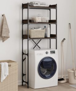 Scaffale Per Lavatrice Rovere Marrone 67x25x163 Cm Multistrato