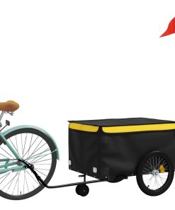 Rimorchio Da Bici Nero E Giallo 45 Kg In Ferro