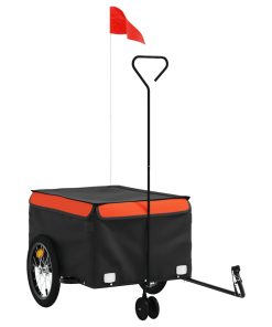 Rimorchio Da Bici Nero E Arancione 45 Kg In Ferro