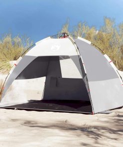 Tenda Da Spiaggia 2 Persone Grigio Rilascio Rapido Impermeabile