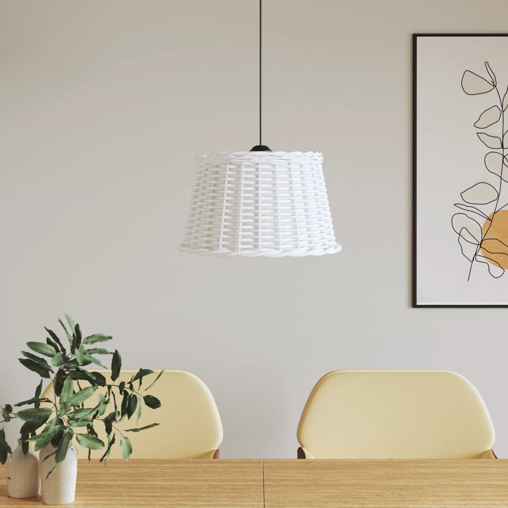 Paralume Da Soffitto Bianco Ø45x28 Cm In Vimini