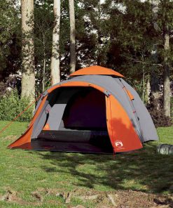 Tenda A Cupola 3 Persone Grigio E Arancione A Rilascio Rapido