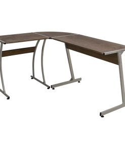 Scrivania Ad Angolo Marrone In Legno Multistrato