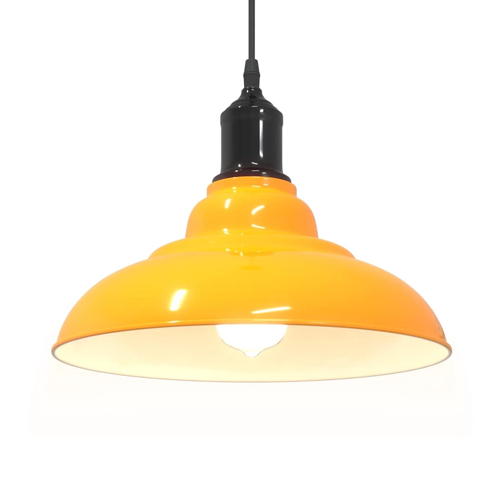 Lampada Sospensione Regolabile E27 Giallo Lucido Ø31 Cm Metallo