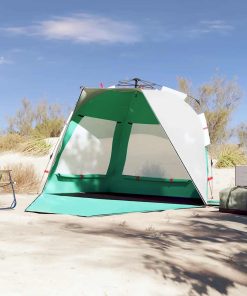 Tenda Da Spiaggia 3 Persone Verde Rilascio Rapido Impermeabile