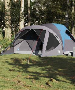 Tenda Familiare A Tunnel Per 6 Persone Blu Impermeabile