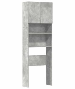 Mobile Lavatrice Grigio Cemento 64x24x190 Cm Legno Multistrato