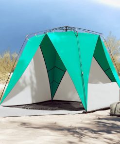 Tenda Da Spiaggia 4 Persone Verde Rilascio Rapido Impermeabile
