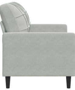 Divano A 2 Posti Grigio Chiaro 120 Cm In Velluto