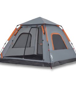 Tenda A Cupola 5 Persone Grigio E Arancione A Rilascio Rapido