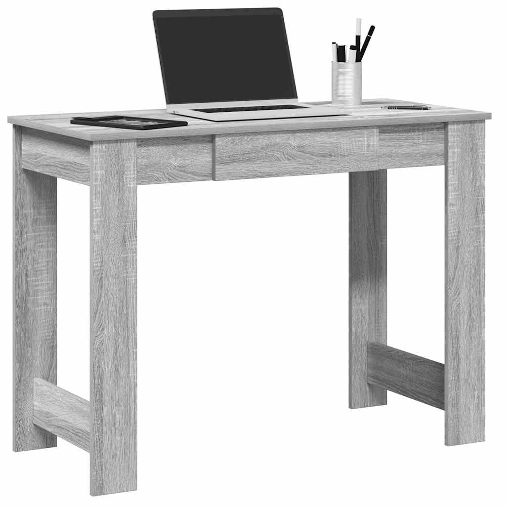 Scrivania Grigio Sonoma 100x45x75 Cm In Legno Multistrato - Image 3