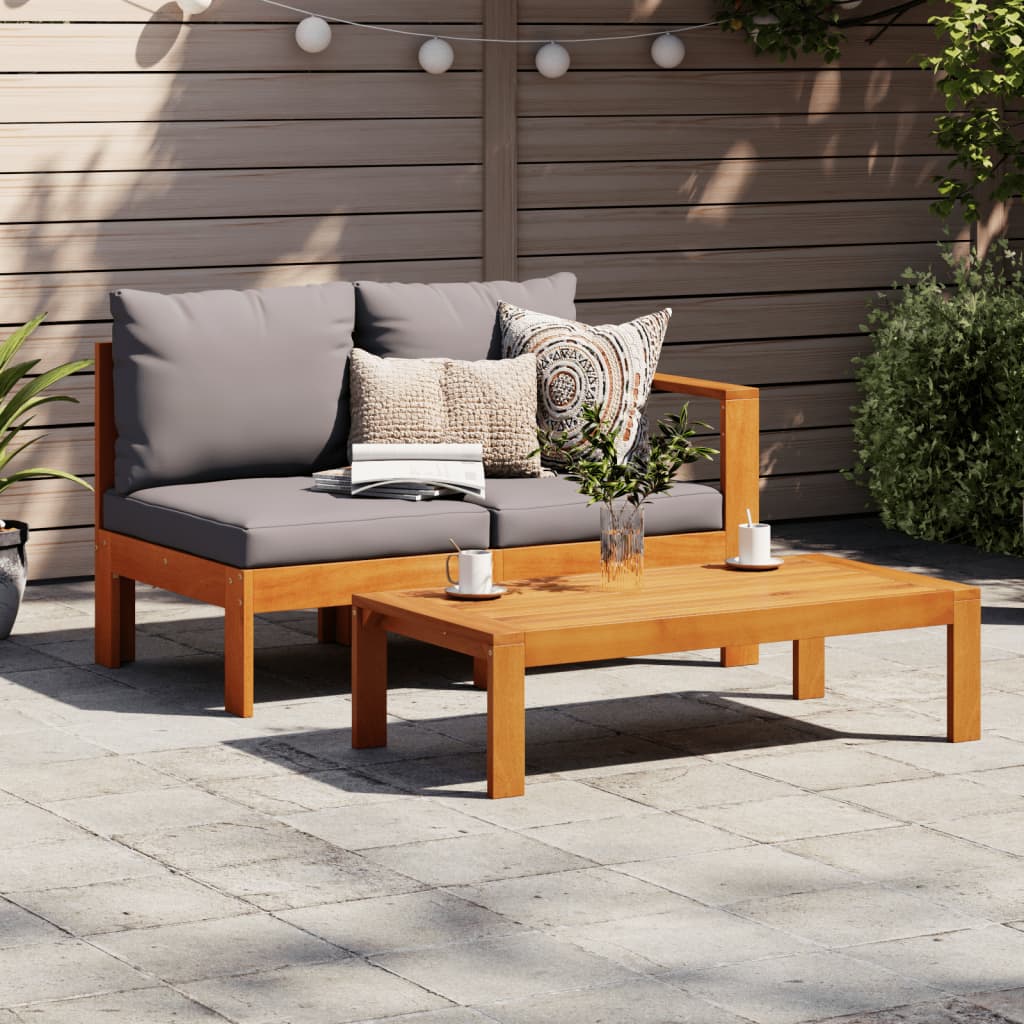 Divano Giardino Con 1 Bracciolo 2 Posti Legno Massello Acacia