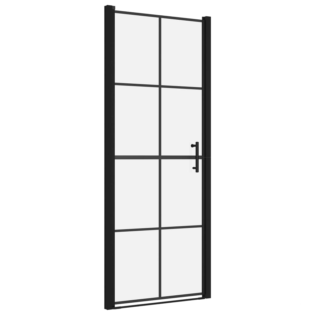 Porta Per Doccia In Vetro Temperato 91x195 Cm Nera