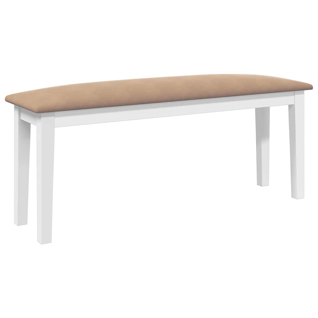 Panca 110 Cm Bianco In Legno Massello Di Hevea - Image 3