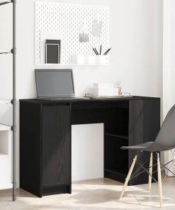 Scrivania Rovere Nera 120x42x76 Cm In Legno Multistrato