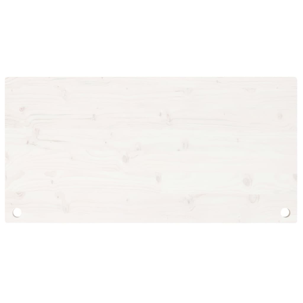 Piano Scrivania Bianco 100x50x2,5 Cm In Legno Massello Di Pino - Image 2