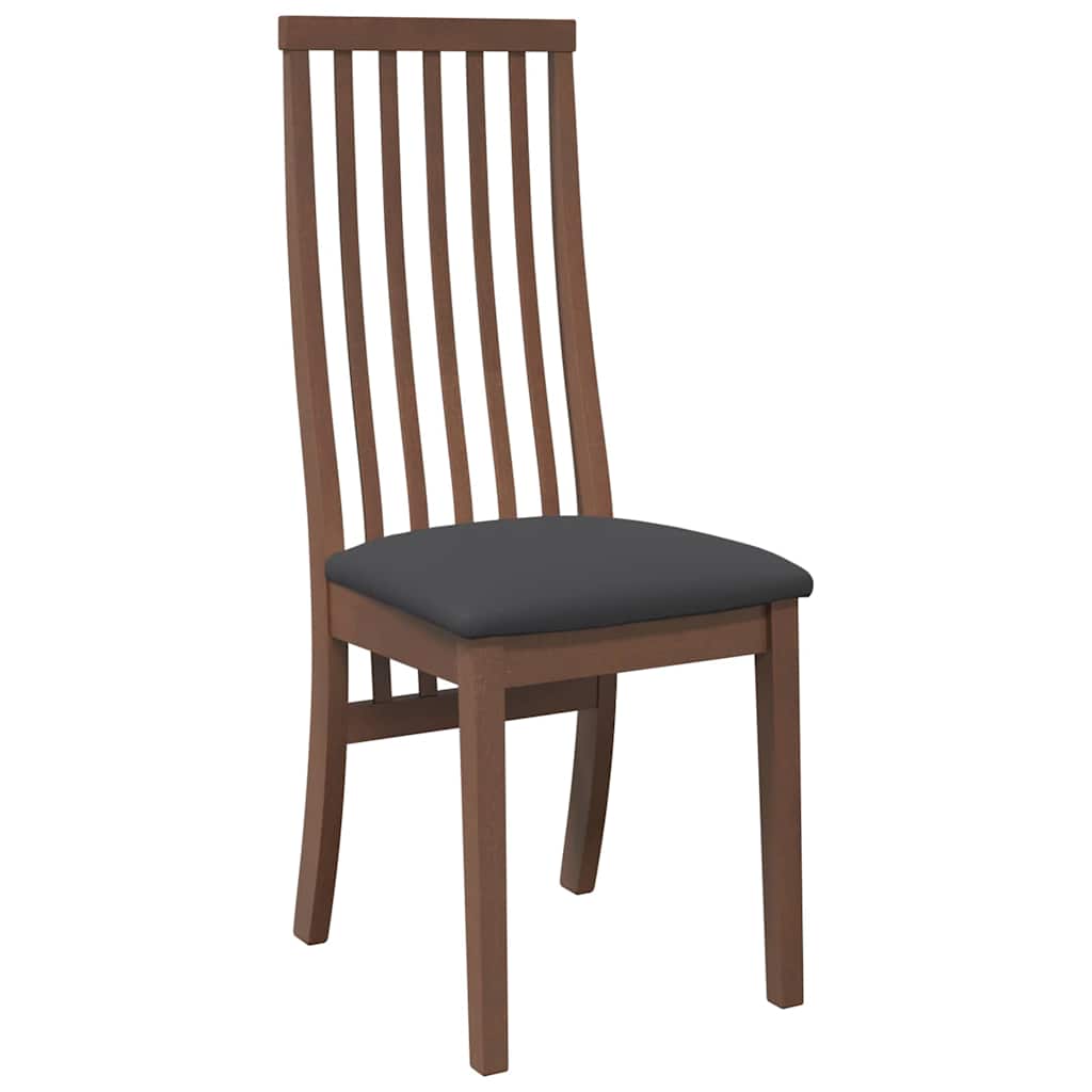 Sedie Da Pranzo Con Cuscini 2pz Marrone Legno Massello Di Hevea