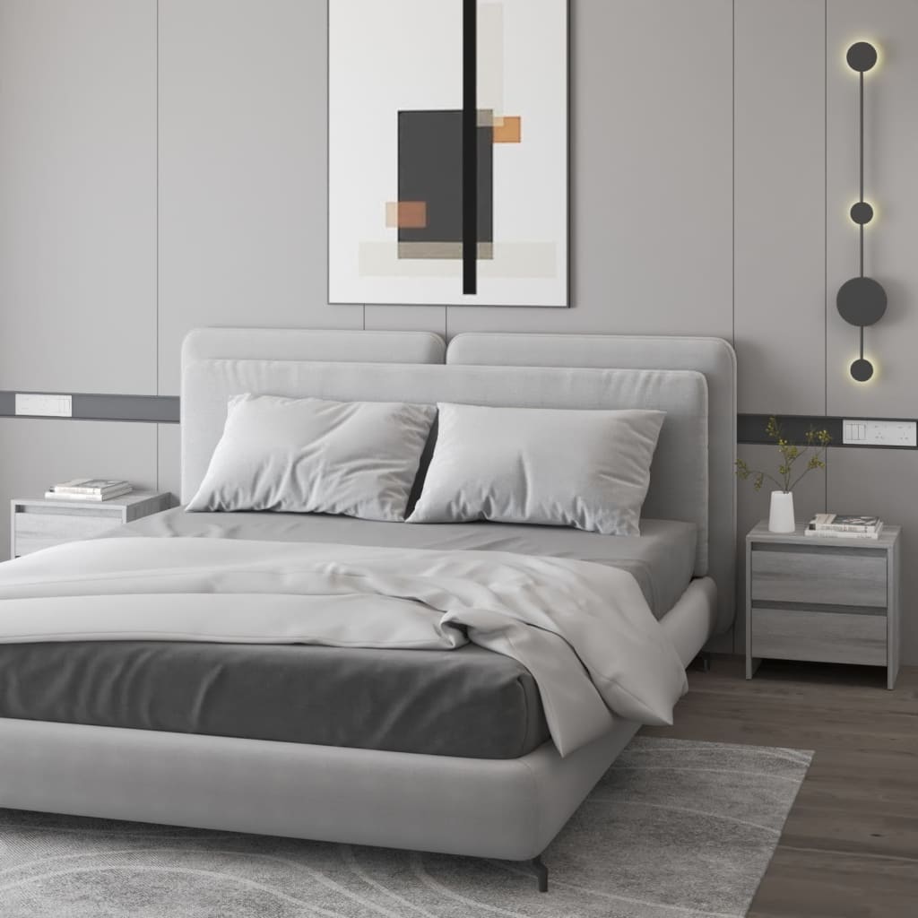 Comodini 2 Pz Grigio Sonoma 45x34,5x44,5 Cm In Truciolato