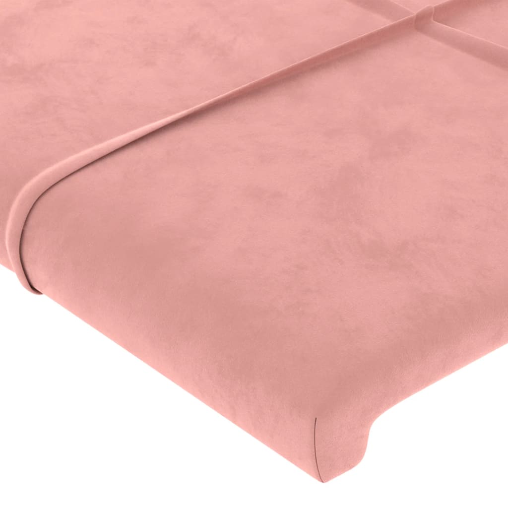 Testiera Ad Orecchio Rosa 163x23x78/88 Cm In Velluto