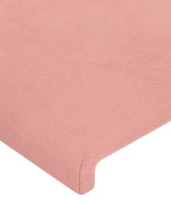 Testiera Ad Orecchio Rosa 147x16x78/88 Cm In Velluto
