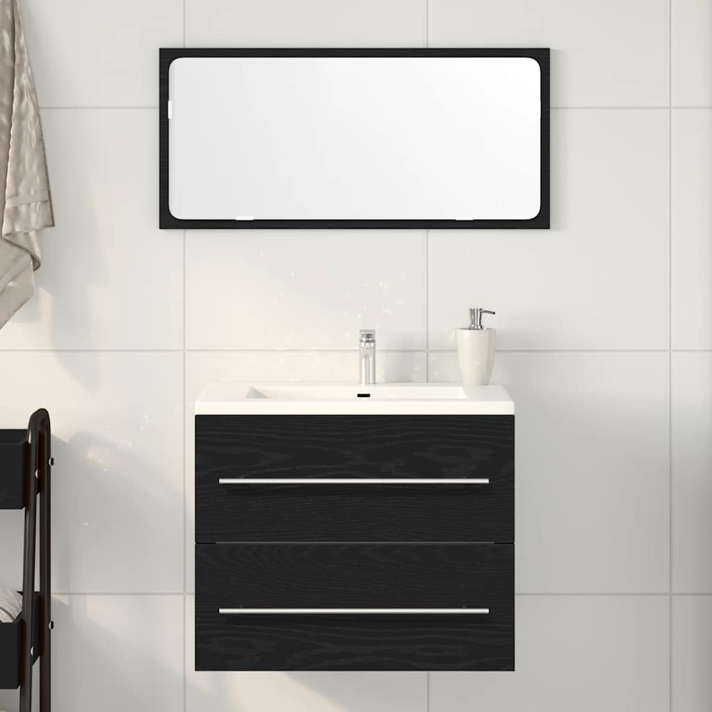 Mobile Lavabo Da Bagno Rovere Nero 60x38,5x48 Cm In Truciolato