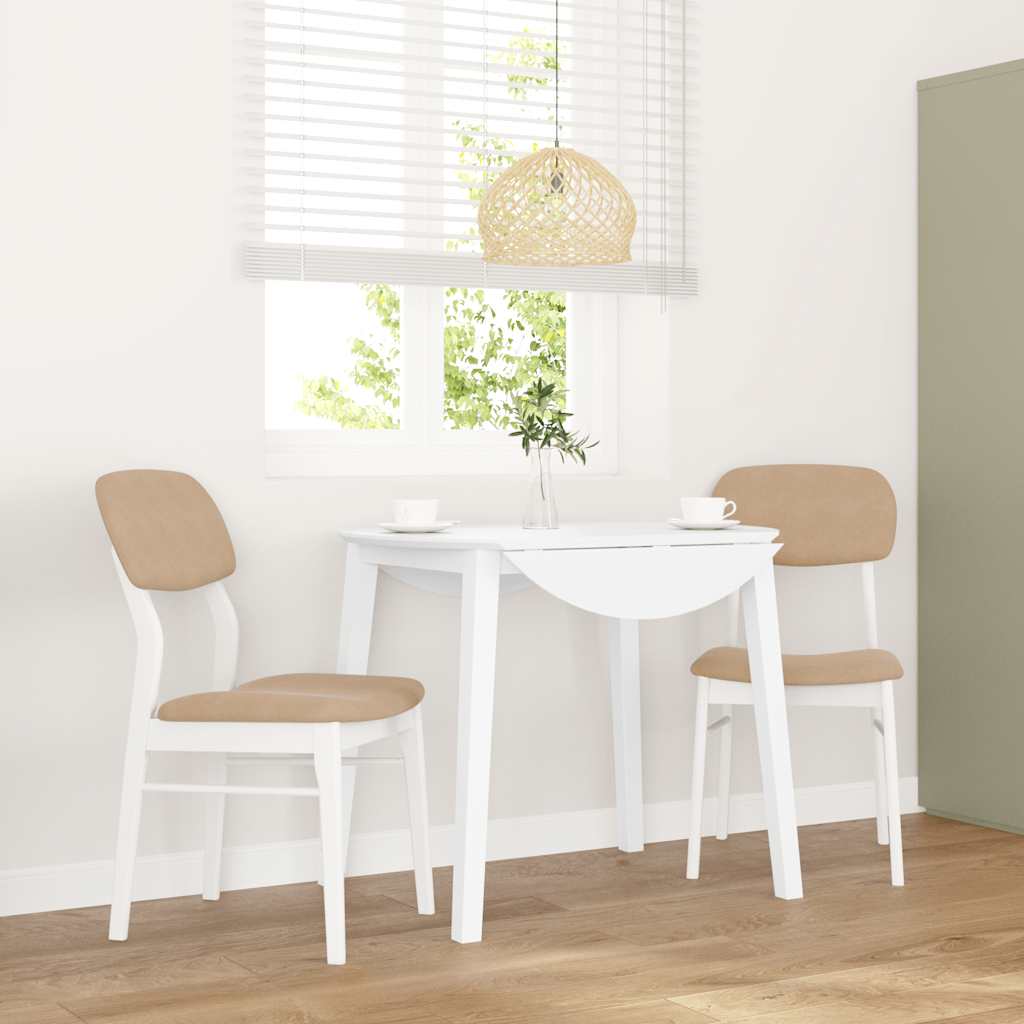 Sedie Da Pranzo Con Cuscini 2 Pz Bianco Legno Massello Di Hevea