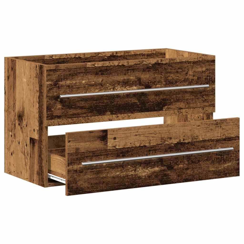 Mobile Lavabo Bagno Legno Antico 80x38,5x48cm Legno Multistrato