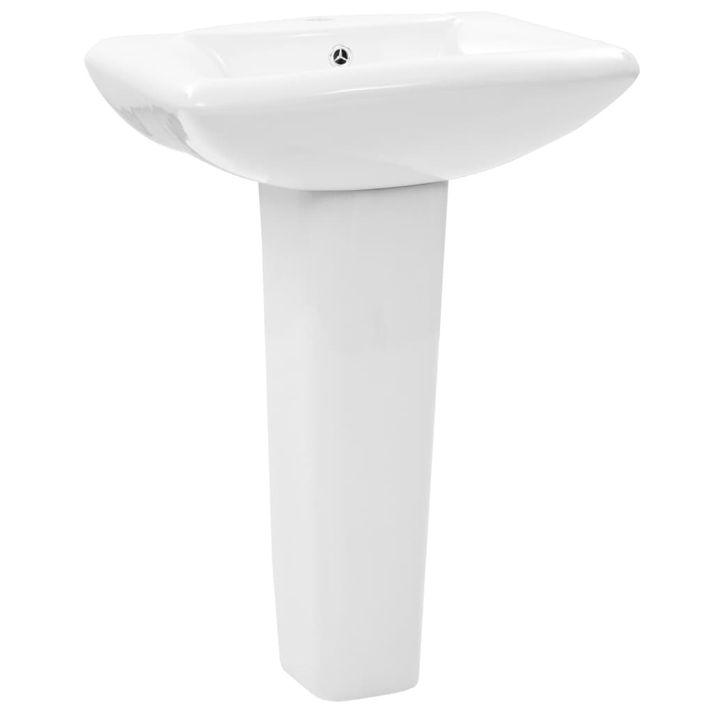 Lavandino A Colonna In Ceramica Bianca 580x470x200 mm