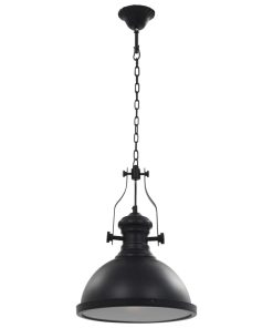 Lampada Da Soffitto Nera Rotonda E27