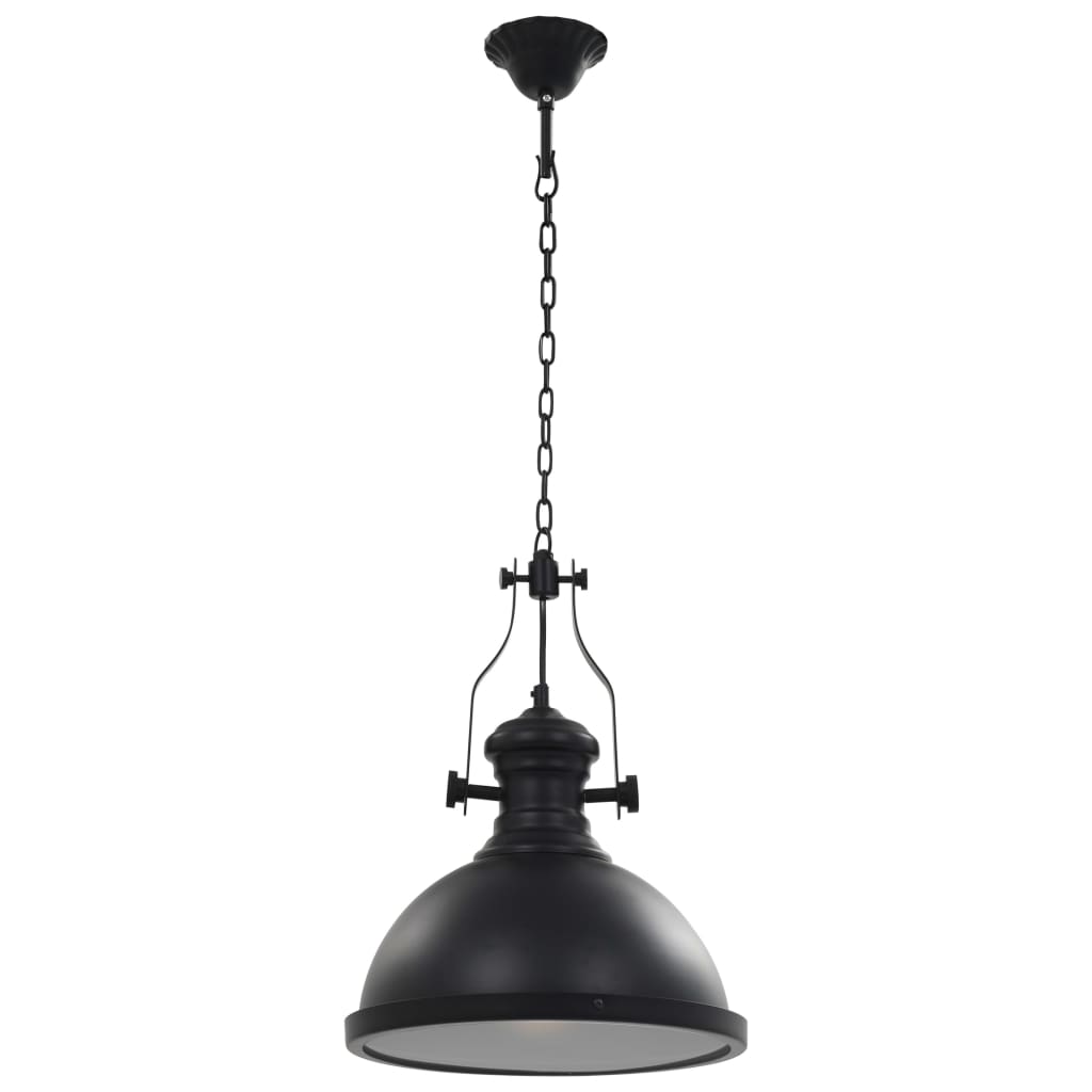 Lampada Da Soffitto Nera Rotonda E27